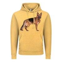 Vintage Mustard German Shepherd Dog Illustrations Vintage Hoodie - LillyAllenDesigns