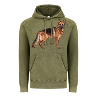 Vintage Olive German Shepherd Dog Illustrations Vintage Hoodie - LillyAllenDesigns