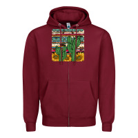 Burgundy cactus sunflower coaster Zipper Hoodie - JahusDesignShop