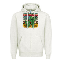 Oatmeal Heather cactus sunflower coaster Zipper Hoodie - JahusDesignShop