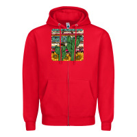 Red cactus sunflower coaster Zipper Hoodie - JahusDesignShop