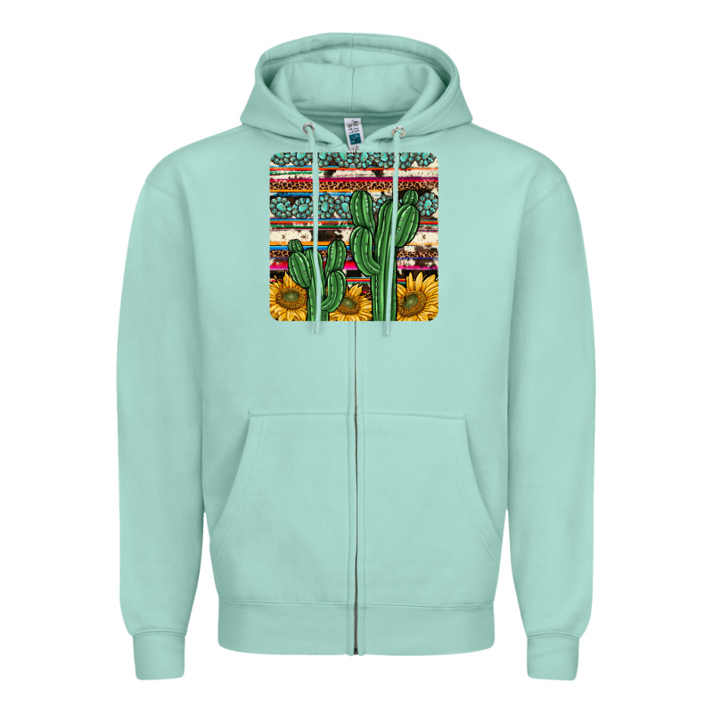 Cactus Sunflower Coaster Zipper Hoodie by JahusDesignShop | Teevron
