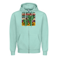 Seafoam cactus sunflower coaster Zipper Hoodie - JahusDesignShop