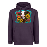 Plum western cow sunflowers serape leopard Heavyweight Hoodie - RanaPortraitStore