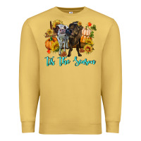 Antique Gold Tis The Season Cows Premium Sweatshirt - RanaPortraitStore