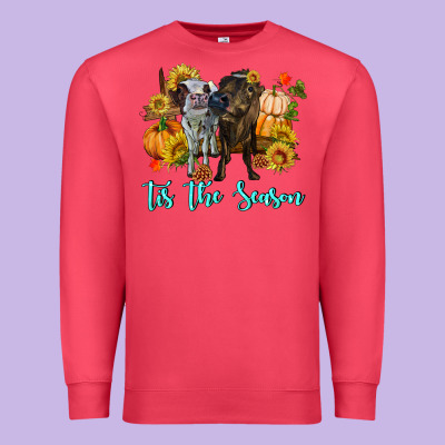 Tis The Season Cows Premium Sweatshirt Designed By Ranaportraitstore