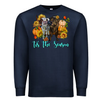 Navy Tis The Season Cows Premium Sweatshirt - RanaPortraitStore