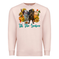 Pale Pink Tis The Season Cows Premium Sweatshirt - RanaPortraitStore