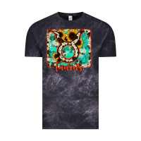 Cloud Black taurus turquoise cowhide Vintage Tee - RanaPortraitStore