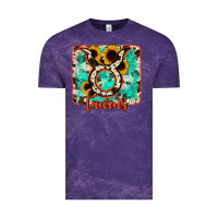 Cloud Purple taurus turquoise cowhide Vintage Tee - RanaPortraitStore
