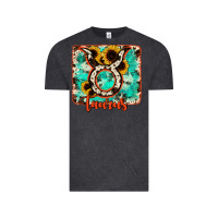 Vintage Black taurus turquoise cowhide Vintage Tee - RanaPortraitStore