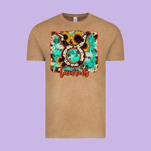 Taurus Turquoise Cowhide Vintage Tee Designed By Ranaportraitstore