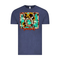 Vintage Denim taurus turquoise cowhide Vintage Tee - RanaPortraitStore
