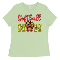 Matcha softball mom  and afro messybun mom bbs Ladies Tee - BundleAndBundleShop