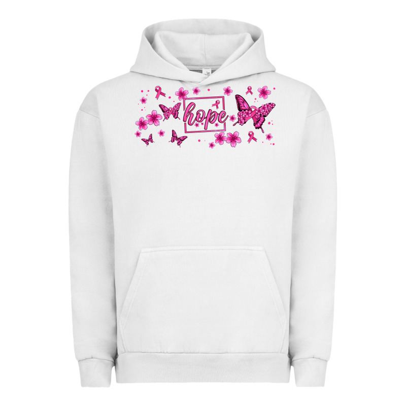 Hope Breast Cancer Butterfly Urban Hoodie by Jasminsmagicworld | Teevron