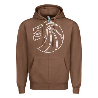 Chestnut outline seven lions Zipper Hoodie - artisFamous