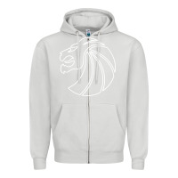 Dove Grey outline seven lions Zipper Hoodie - artisFamous