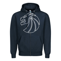 Navy outline seven lions Zipper Hoodie - artisFamous