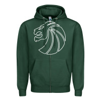 Sports Green outline seven lions Zipper Hoodie - artisFamous
