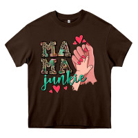 Chocolate Brown Mama Junkie Mother's Day Heavy Core Tee - CowGirlArtShop
