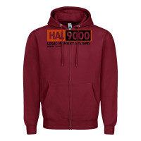 Burgundy hal 9000 logic memory systems urbana illinois Zipper Hoodie - artisFamous