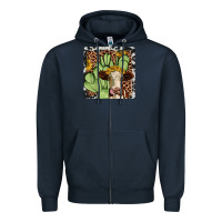 Navy cactus hereford coaster Zipper Hoodie - JahusDesignShop
