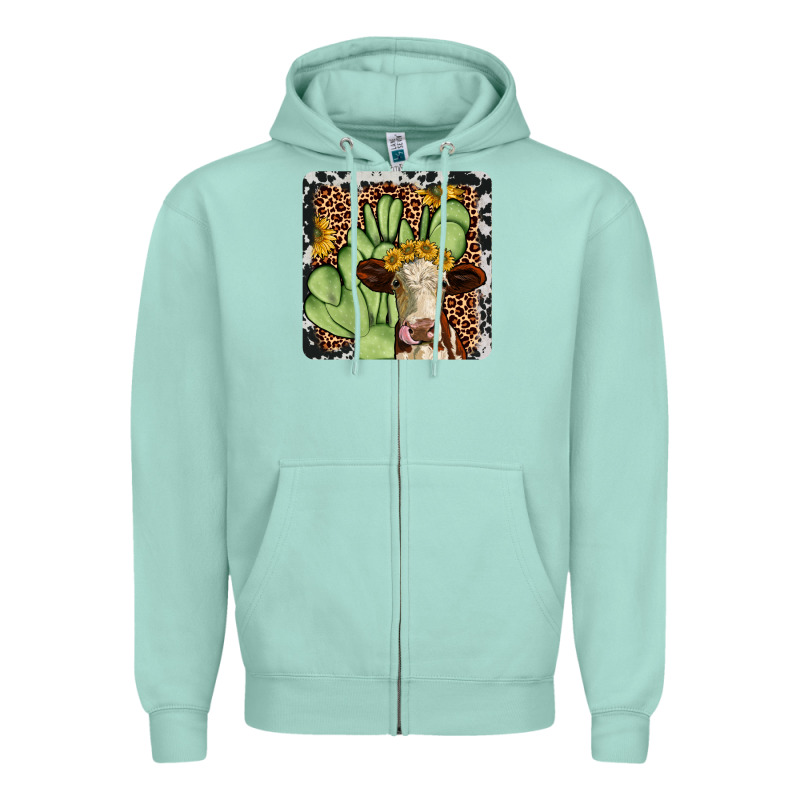 Cactus Hereford Coaster Zipper Hoodie by JahusDesignShop | Teevron