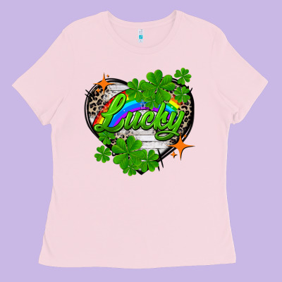Lucky Heart St. Patricks Day Ladies Tee Designed By Fadigitalartstudio
