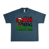 Midnight Navy Santa's Little Yelper Urban Heavy Tee - FaDigitalArtStudio
