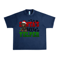 Navy Santa's Little Yelper Urban Heavy Tee - FaDigitalArtStudio