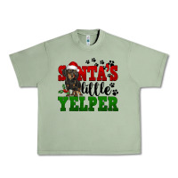 Oil Green Santa's Little Yelper Urban Heavy Tee - FaDigitalArtStudio