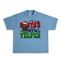 Pebble Blue Santa's Little Yelper Urban Heavy Tee - FaDigitalArtStudio