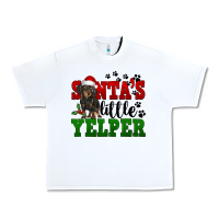 White Santa's Little Yelper Urban Heavy Tee - FaDigitalArtStudio