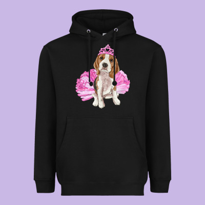 Balerina Beagle With Tutu Heavyweight Hoodie Designed By Ranaportraitstore