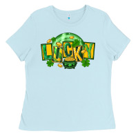 Baby Blue St. Patrick's Day lucky Ladies Tee - FaDigitalArtStudio