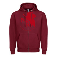 Burgundy nerv  evangelion Zipper Hoodie - artisFamous