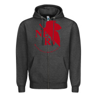 Charcoal Heather nerv  evangelion Zipper Hoodie - artisFamous
