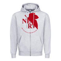 Heather Grey nerv  evangelion Zipper Hoodie - artisFamous
