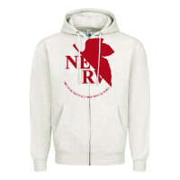 Oatmeal Heather nerv  evangelion Zipper Hoodie - artisFamous