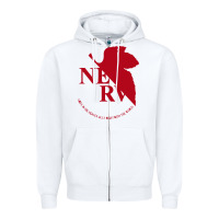 White nerv  evangelion Zipper Hoodie - artisFamous