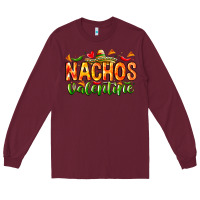 Burgundy Nachos Valentine Long Sleeve Tee - CowhideDigitalArt