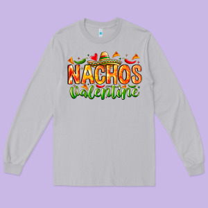 Nachos Valentine Long Sleeve Tee Designed By Cowhidedigitalart
