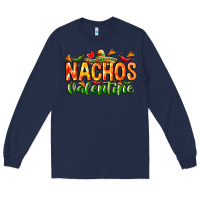 Navy Nachos Valentine Long Sleeve Tee - CowhideDigitalArt