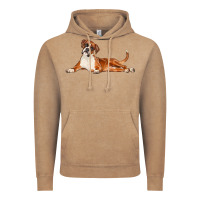 Vintage Coffee Boxer Dog Illustrations Vintage Hoodie - LillyAllenDesigns