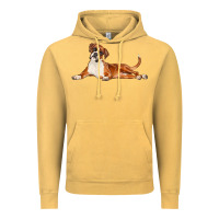 Vintage Mustard Boxer Dog Illustrations Vintage Hoodie - LillyAllenDesigns