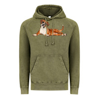 Boxer Dog Illustrations Vintage Hoodie | Teevron