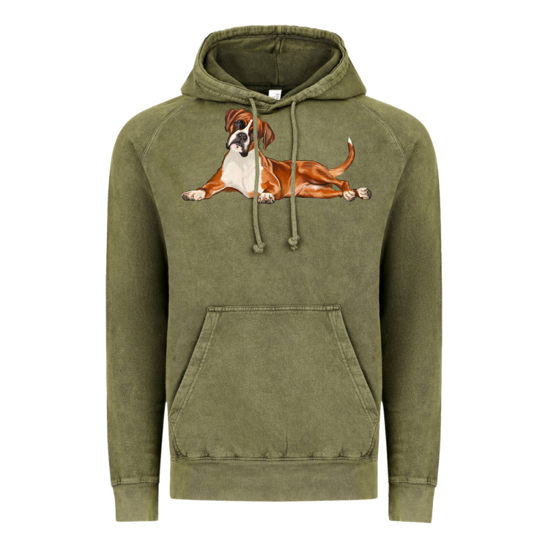 Boxer Dog Illustrations Vintage Hoodie by LillyAllenDesigns | Teevron