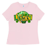 Bubblegum Pink St. Patrick's Day lucky Ladies Tee - FaDigitalArtStudio