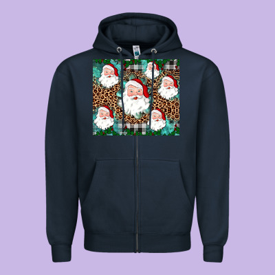 Santa Zipper Hoodie Designed By Jahusdesignshop
