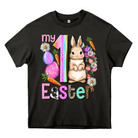 Asphalt My first Easter Girl Easter Day Heavy Core Tee - HowdyJamesFarm
